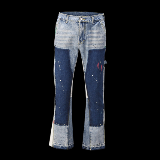 Patchwork Flared Jeans